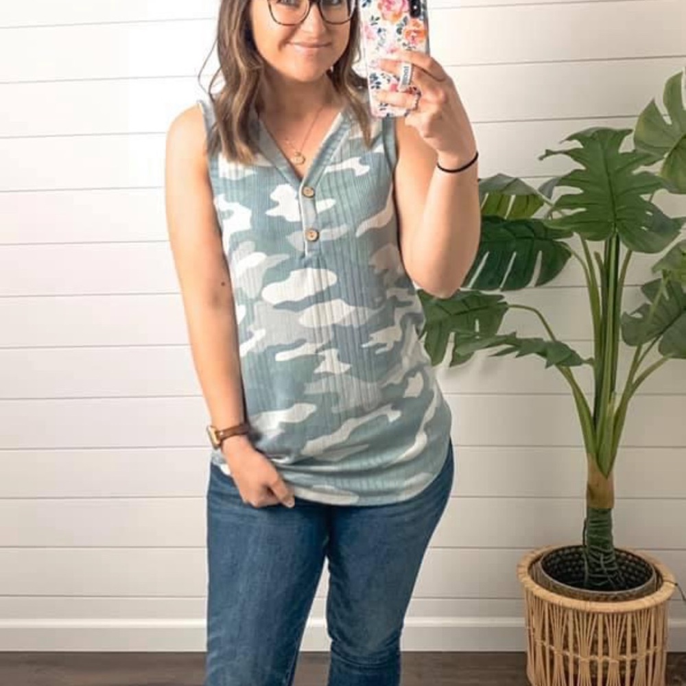 Camouflage Sleeveless Top